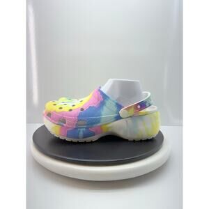 Crocs Platform Classic Womens Size 10 Tie Dye Comfort Slip On Clogs 207151 Shoes